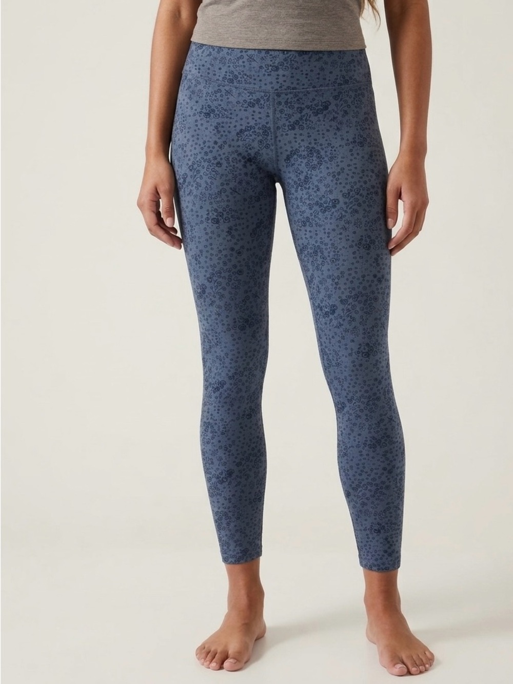 PACT Organic Cotton Ditsy Wildflower Floral Yoga Leggings in Blue Size XL